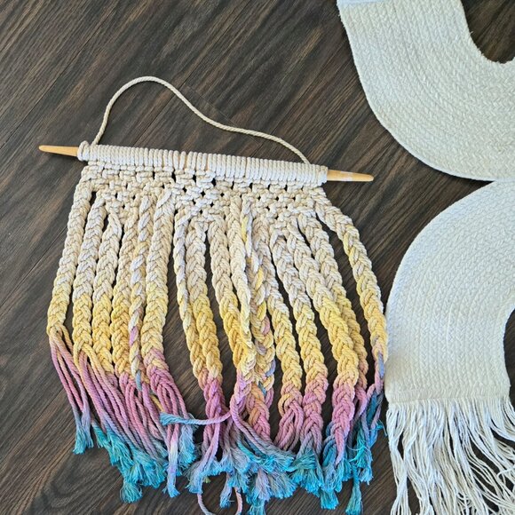 70's/Boho/Hippie Chic Set of Two Macrame Wall Hangings - Picture 3 of 5
